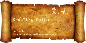 Krátky Anita névjegykártya