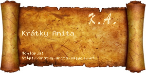 Krátky Anita névjegykártya